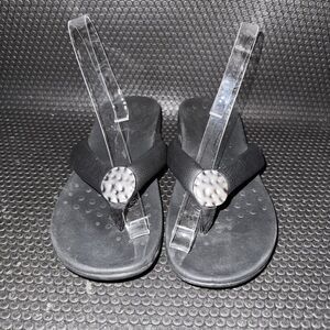 Vionic Lida Black Silp Slide Flip Flop Summer Beach Sandal Womens Size 7
